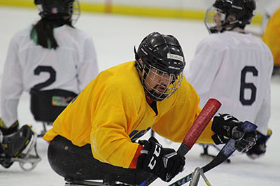 Warrior Jerry DeVaul competes at sled hockey's highest level.
